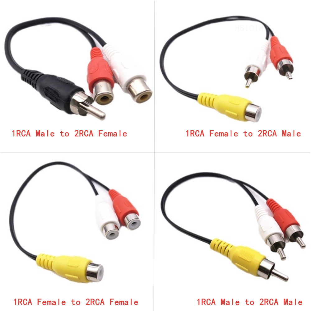 1RCA naar 2RCA Man op Man tot Vrouw naar Vrouw naar Man Splitter Kabel Audio Splitter Distributeur Converter Luidspreker gouden Kabel