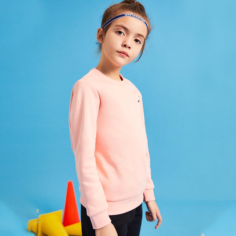 Xtep Kids Sweatshirt - Boys Girls Casual Pullover - Long Sleeve Loose Fit - Breathable: 150cm / Pink