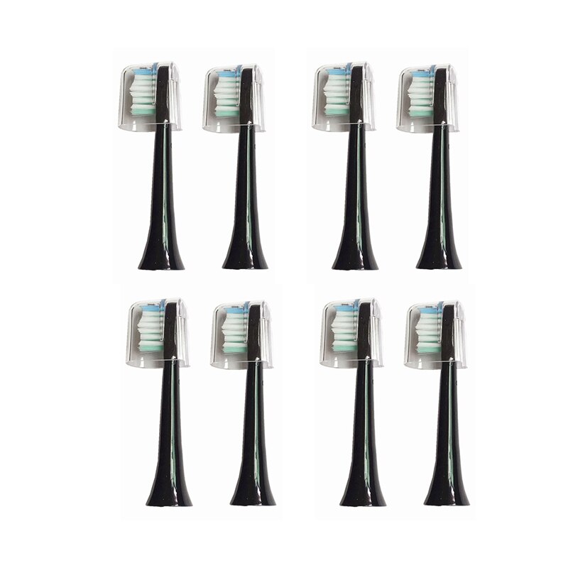 2 pcs Toothbrushes Head for Sarmocare S100 Ultrasonic Sonic Electric Toothbrush fit Digoo DG-YS11 Electric Toothbrushes Head: 8pcs black s100 head
