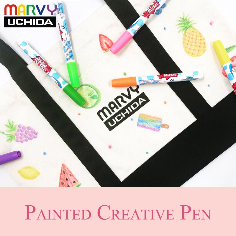 Marvy Fabric Markers Pens 30 Colors Fabric Paint Art Markers Set Child Safe &amp; Non-Toxic DIY Graffiti Painting Clothes Clothing