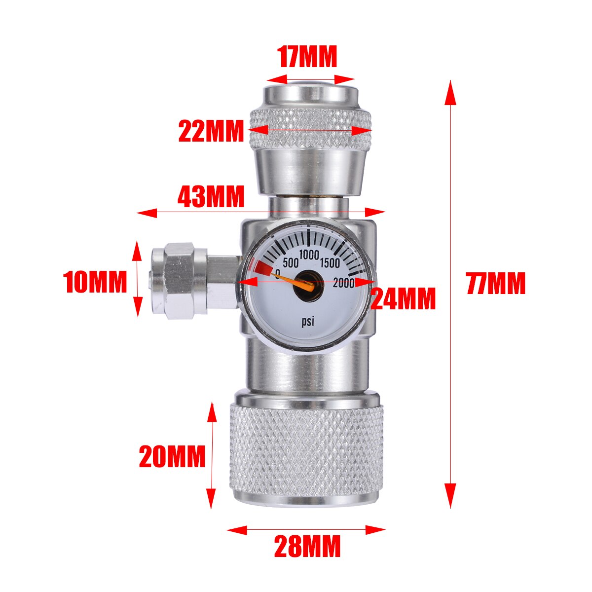 Aquarium CO2 Pressure Gauge Moss Plant Fish Single Pressure Gauge Aluminium Alloy Regulator Manometer Equipments