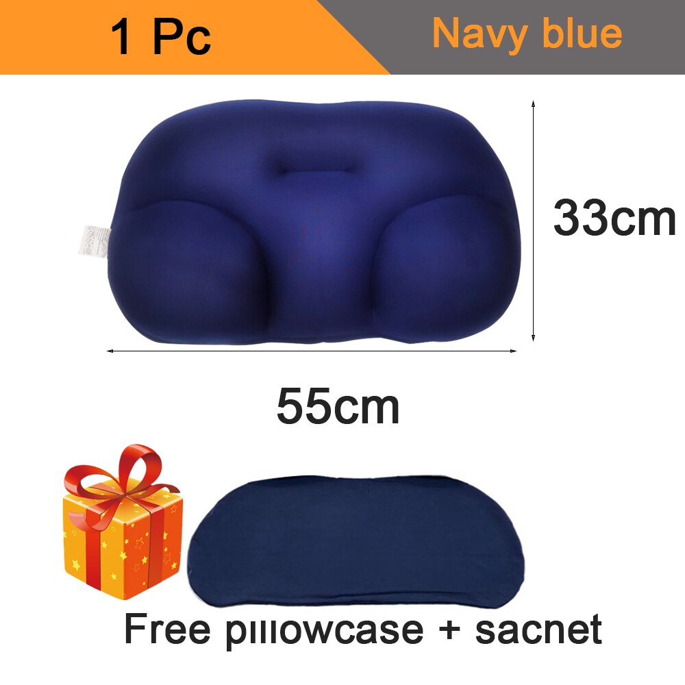 3D Wolke Kissen mit Kissenbezug Kreative Nacken Kissen Waschbar Polyester Kissenbezug Reise Kissen Tiefen Schlaf Dekompression Kissen: Marine Blau und Geschenk / 2 Stck