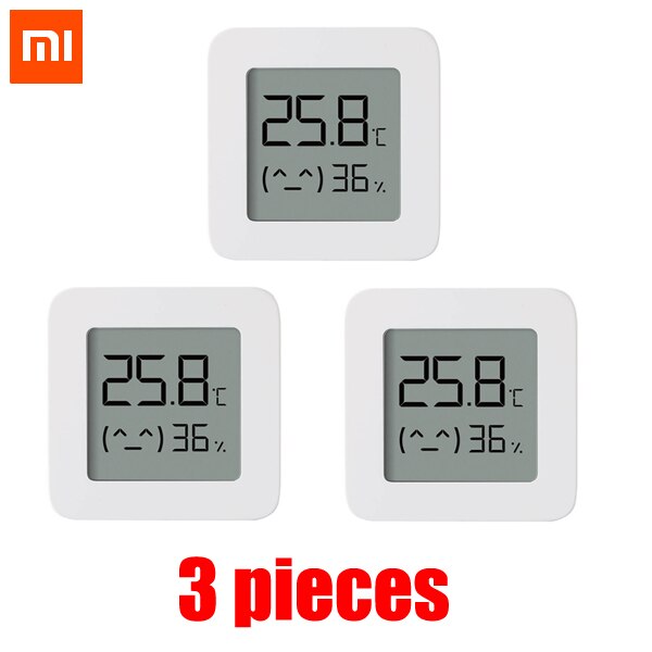 XIAOMI Mijia Bluetooth Thermometer 2 Wireless Smart Home Electric Digital Hygrometer Thermometer Work with Mijia APP Smart Home: 3 pieces