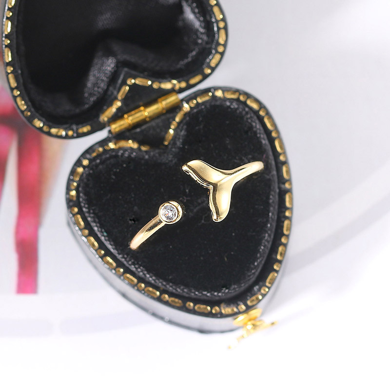 Verstelbare Mermaid Tail Vrouwen Ring Goud Kleur Dainty Ringen Met Zirkoon Opening Voor Meisjes Trend Sieraden r385
