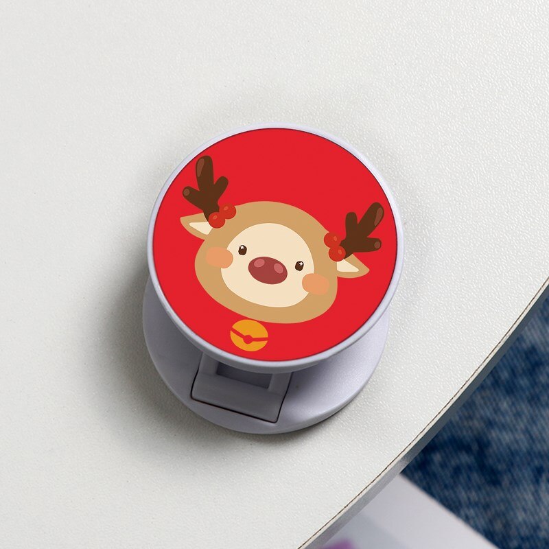 Universele mobiele telefoonhouder, kerst hert cartoon telefoonstandaard, vingerringhouder voor iphone, telefoonbeugel, standaard: Kho-zdzjbai-sdbllu