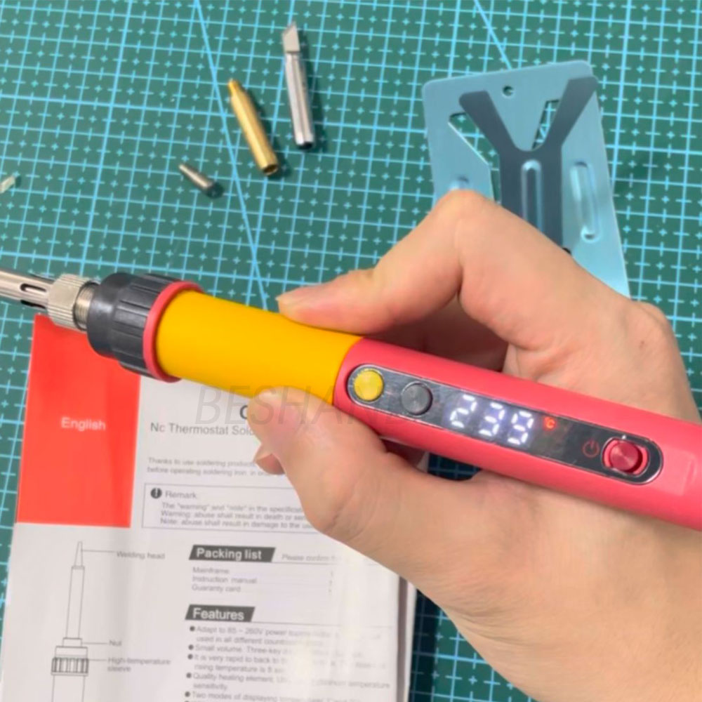 Soldeerbout Kleine Houvast Foliedruk Machine Digitale Display 80-500 Graden Lederen Ambachtelijke Ijzer Voor Embossing Branding