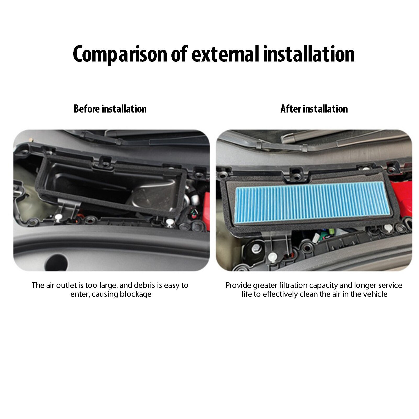 Car Air Intake Filter Replacement Air Conditioning Air Inlet Protection Cover Filter Element Air Inlet Filter