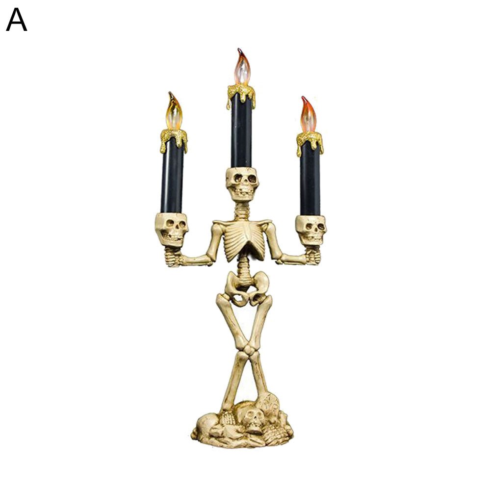 Halloween Schedel Skelet Kandelaar Kandelaar Bar Woonaccessoires Party Ornament Bar Kamer Decoratie Woondecoratie: A