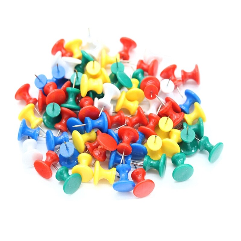 Chinchetas de plástico grandes en forma de I, juego de tachuelas de colores para pulgar, Caja Sellada B03C, 60 unids/paquete