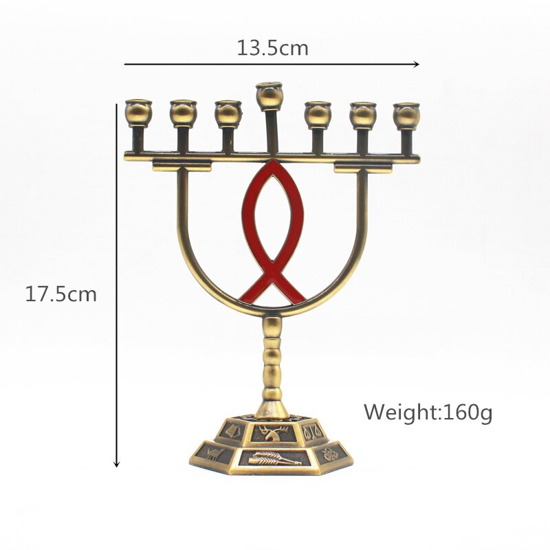 Kynttilänjalat menorah metalli kynttilälyhty kynttilänjalka messinki 7 haara 12 heimoa
