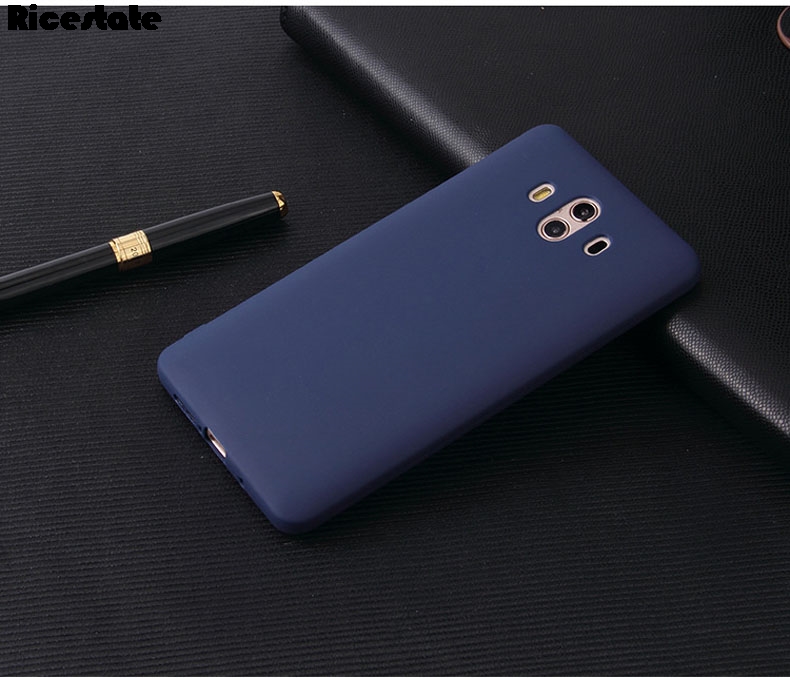 Huawei Mate 10 serie Mate 10 Pro / Mate 10 Lite Custodia opaca in tinta unita per Huawei Mate10 Cover posteriore Proteggi la pelle Custodia in silicone: Della tela di canapa / Blu