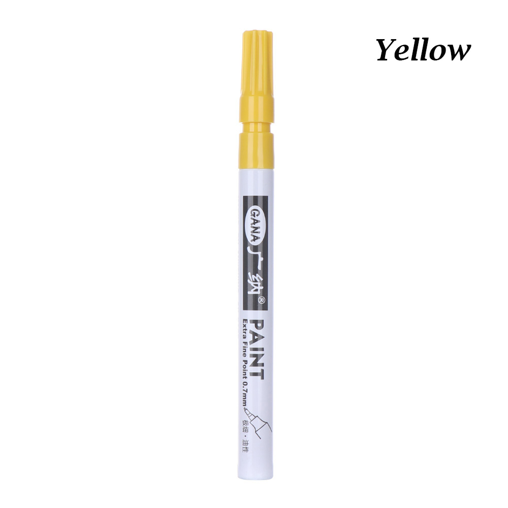 Metallic markers 0.7mm niet-giftige verfmarkers grafische tekening permanente marker snel drogende diy kunstmarker verfpen 8 kleuren: Geel