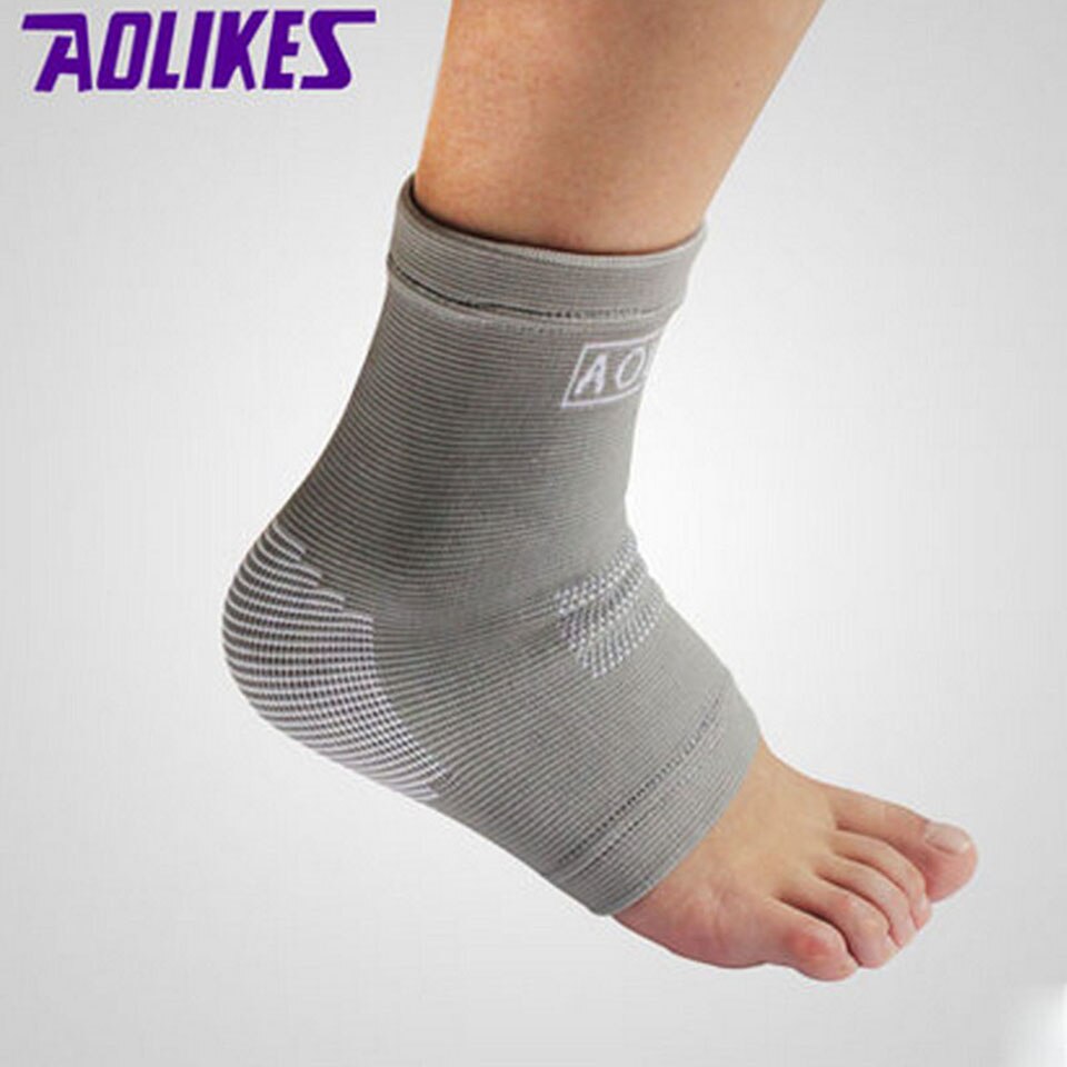 Aolikes 1Pcs Nylon Super Elastische Enkel Ondersteuning Basketbal Running Fitness Ademend Enkel Beschermen Bergbeklimmen Brace: Gray