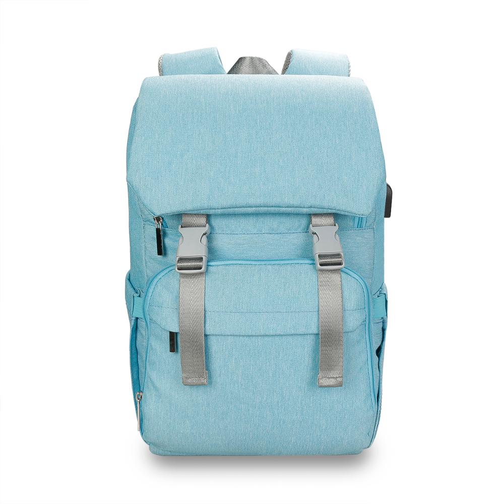 Sac à couches imperméable Oxford | Sac à dos de voyage de grande capacité, sac de maternité pour bébé, sac à dos pour maman et papa avec chargeur USB,: SKY BLUE