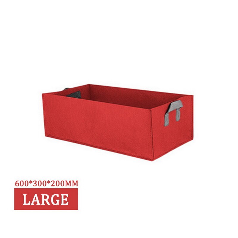 Fabric Raised Garden Bed Square Garden Flower Grow Bag Vegetable Planting Bag Planter Pot With Handles For Plants Flower: L red