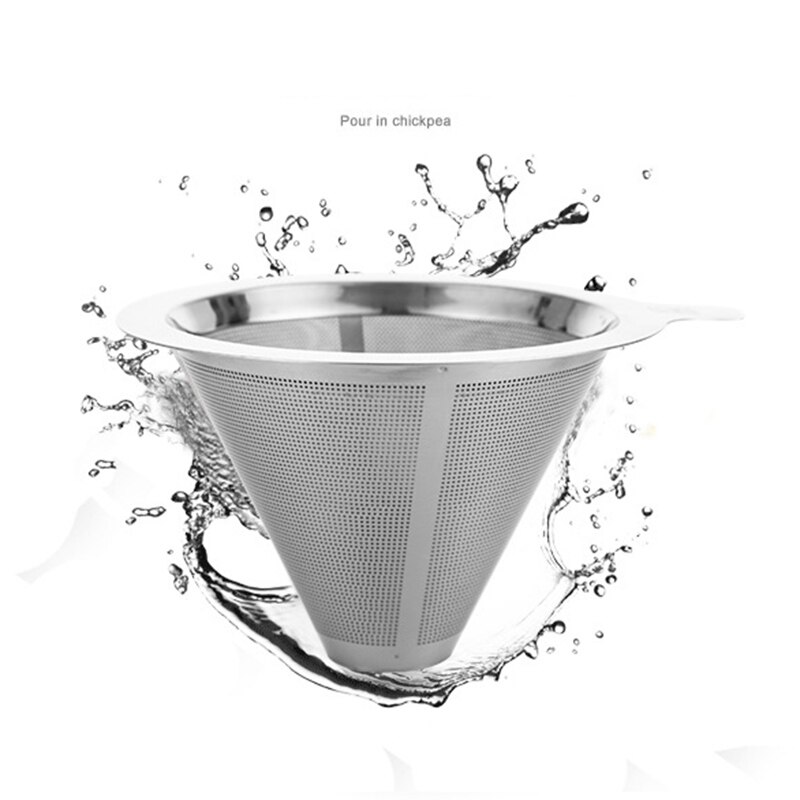 Herbruikbare Koffie Filter Rvs Houder Metalen Mesh Trechter Manden Koffie Filters Giet Over Koffie Druppelaar Maker
