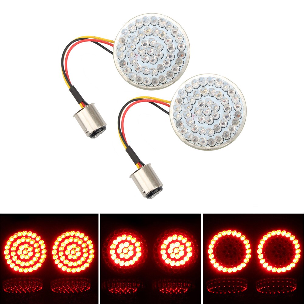Clignotants de motos, feu rouge, pour Harley Sportster XL 1156 1157 Dyna FXDF Fat Bob Softail, LED, 1200 883: Red 1156