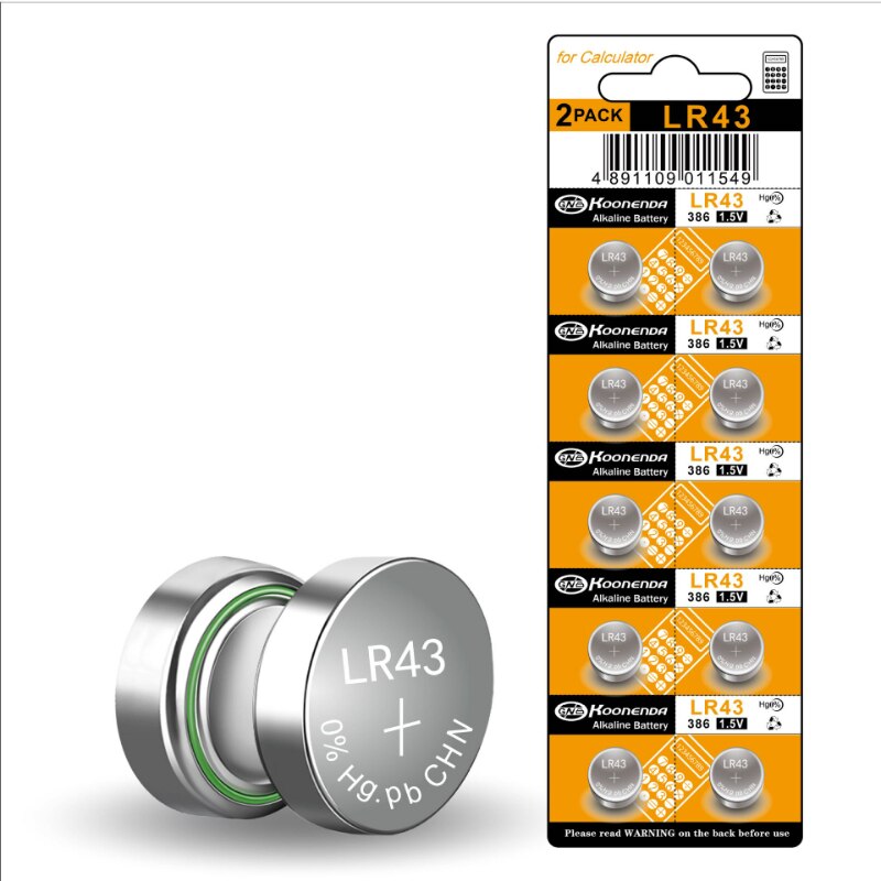 10PCS AG12 L1142 LR43 301 386 1.5V Lithium Batteries Environmental Protection Button Battery for Watch Battery Remote