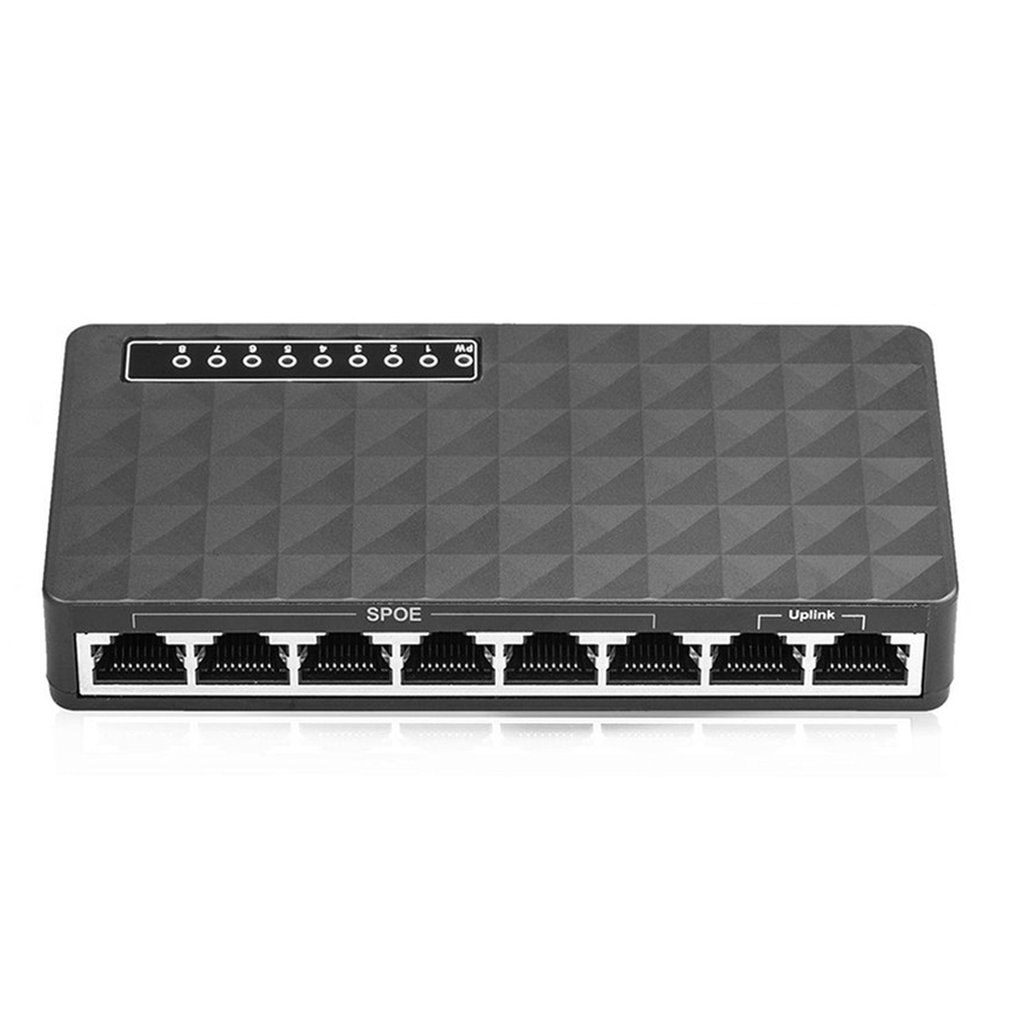 Mini LAN POE Ethernet Network Desktop Switch 8 Port 10/100Mbps Fast Hub Network Switch Hub Adapter High Performance