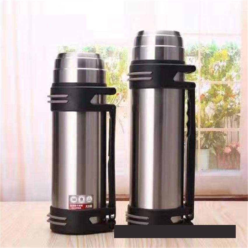 Høj kapacitet 1.2l/1.5l/2l termokande udendørs vandreture ski vand kaffeflaske dobbelt væg isolering termokrus kop: 1200ml / Rustfrit stål