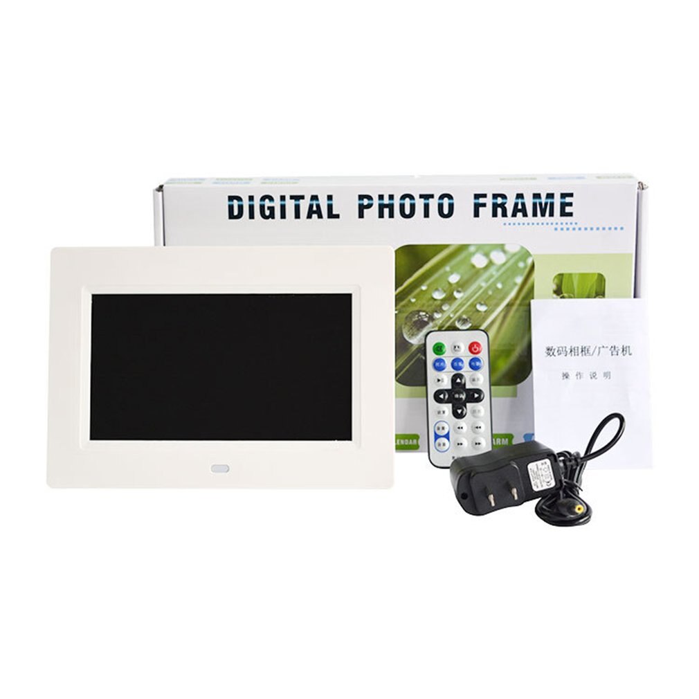 7 Inch Led Backlight Hd Full Function Digital Photo Frame Electronic Album Photo Desktop Photo Album Music Video: US Plug