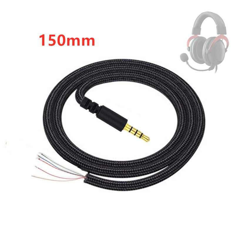 Cable auxiliar de repuesto para reparación de DIY para Kingston HyperX Cloud II Core Pro Cloudx Stinger Revolver S, auriculares para juegos con Cable: Marrón