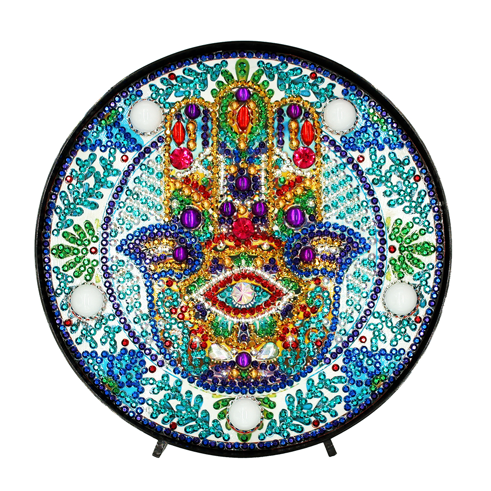 Diamant Malerei LED Lampe Licht Mandala 5D Diamant Stickerei Landschaft Strass DIY Diamant Weihnachten Halloween: dunkel Grau