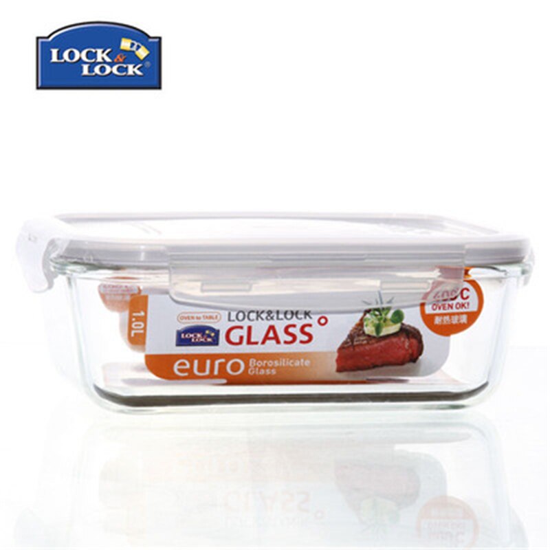 Heat-resistant glass crisper Glass lunch box microwave sealed lunch box authentic 1L / LLG445