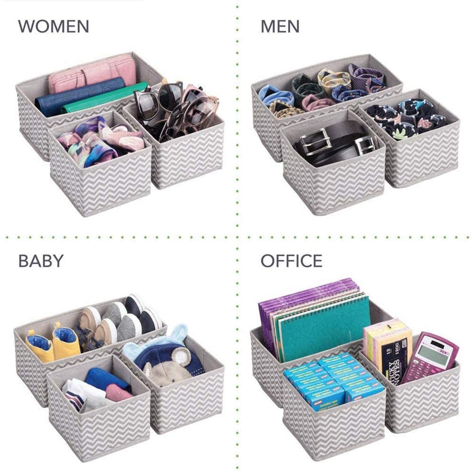12 Pc Storage Box Square Non Woven Folding Drawer ... – Vicedeal