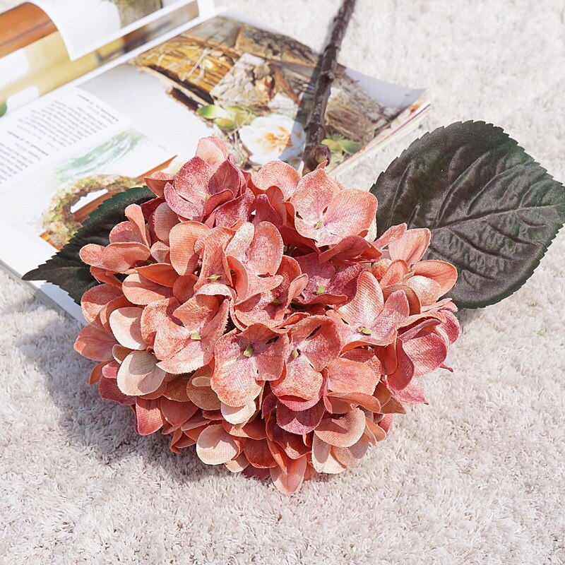 Zijden Hortensia Kunstbloemen Hoge Kwaliteit Witte Bruiloft Bloemen Klein Boeket Nep Bloem Feesthuis voor Decoratie Roze