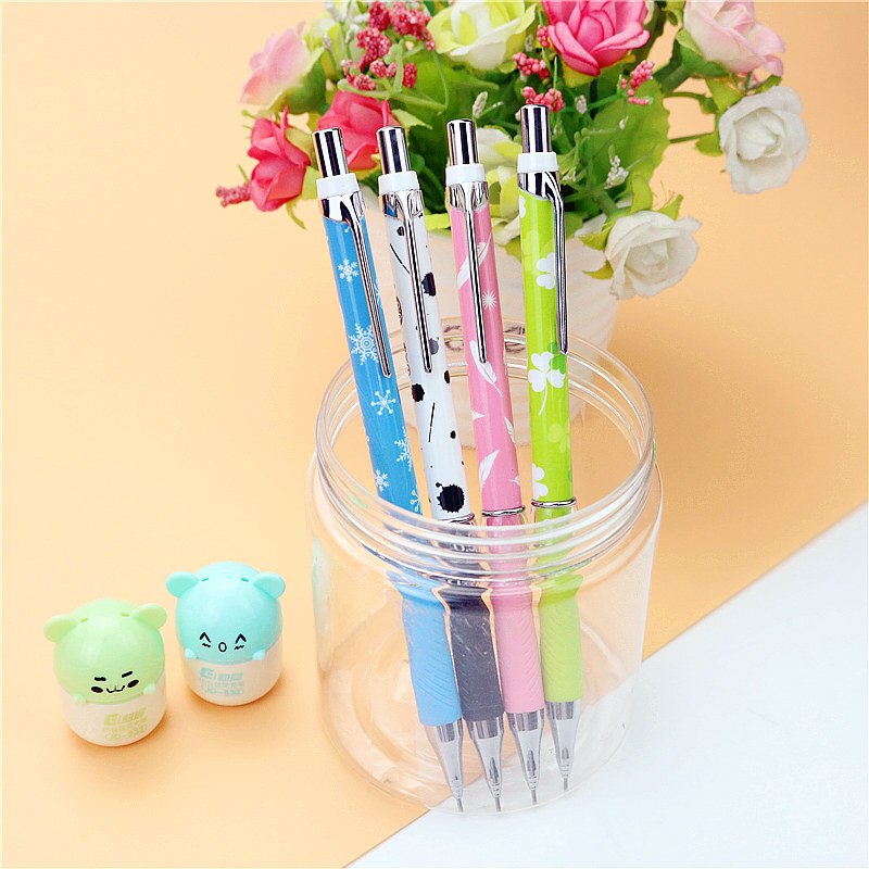 cute 0.5 0.7mm pencil Rubber grip pen Comfortable and labor saving drawing and writing mechanical pencils