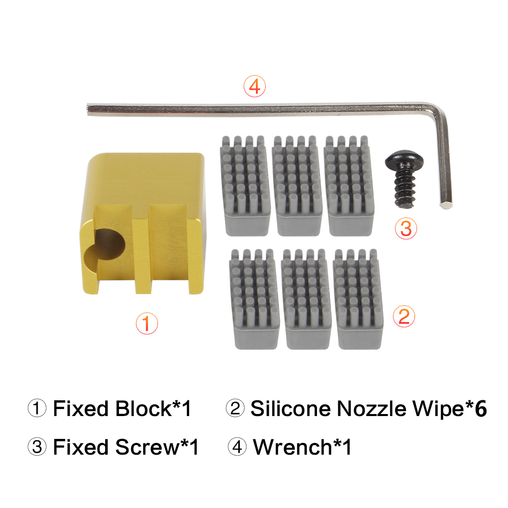 For bambulab P1S X1 Series nozzle silicone wiper Nozzles Brush Hotbed Mounted Scrubbers for Bambu lab Cleaning Tool 3D Printer: 1.5mm / WHITE