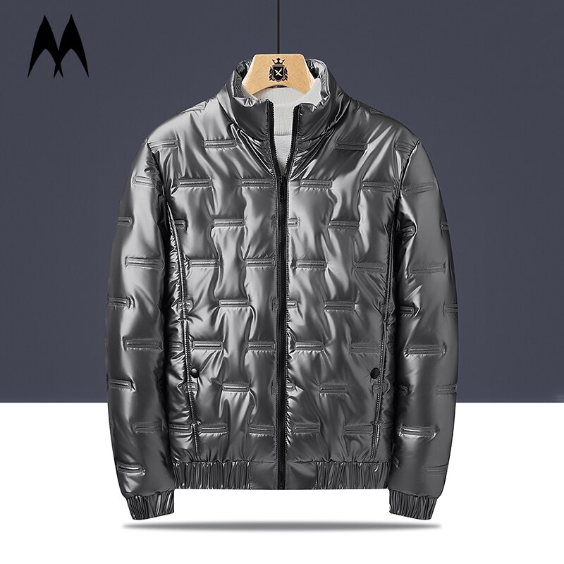 2022 Winter Heren Parka Jassen Koreaanse Mode Glossy Jas Mannen Dikke Fleece Casual Warm Hooded Uitloper Losse Kleding