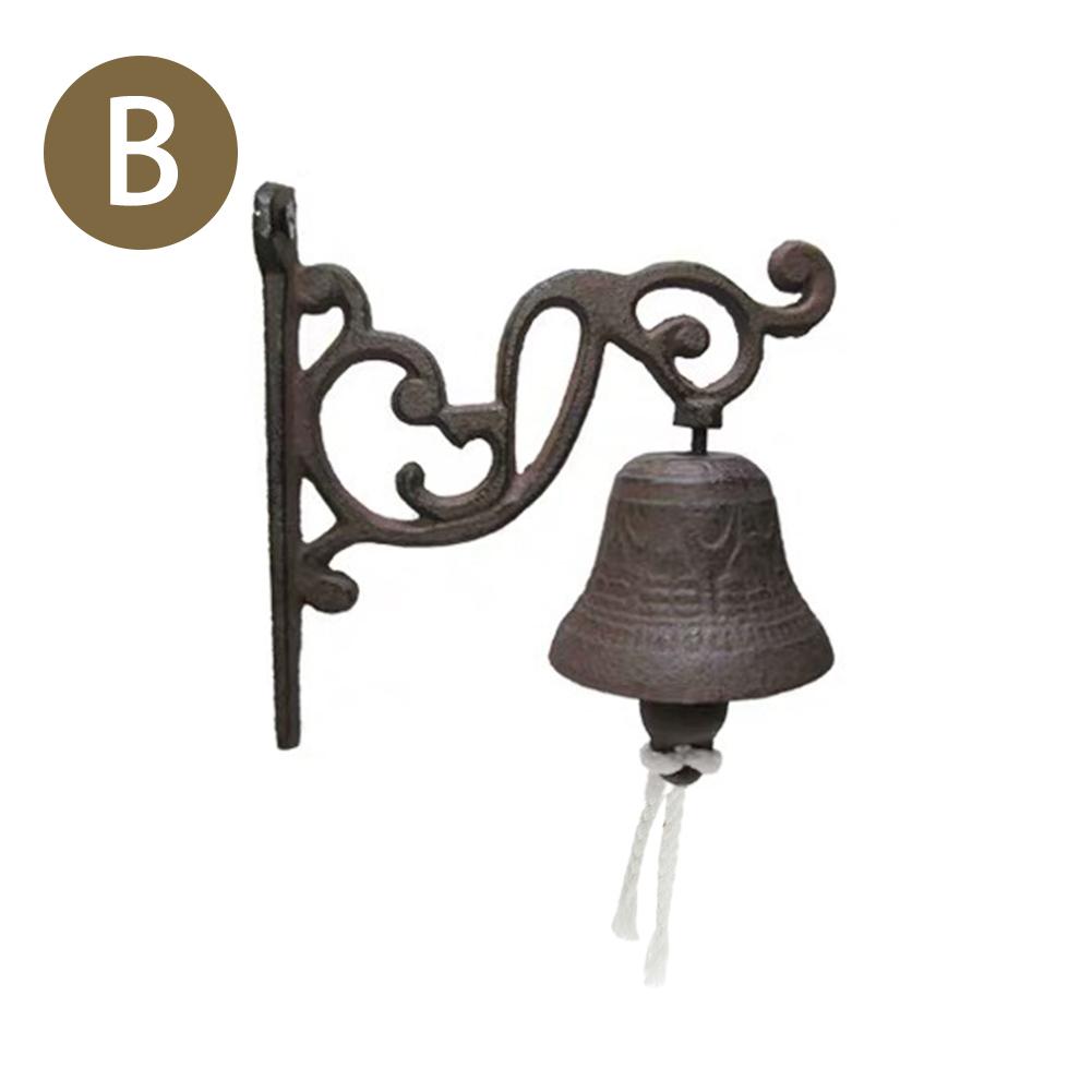 Vintage marron en fonte porte cloche en métal rustique mural chat sonnette extérieur décorations pour la maison: B