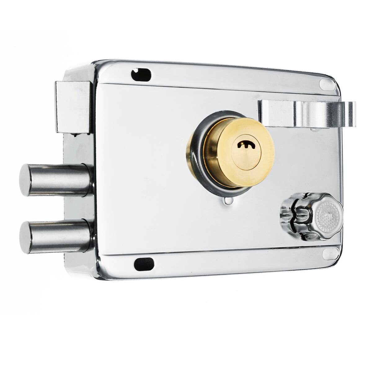 Fechadura da porta de madeira do fechamento da porta do anti-roubo da segurança exterior dos fechos da porta do ferro do fechamento do seguro múltiplo para a mobília da porta ferragem 4 tipos: R without deadbolt