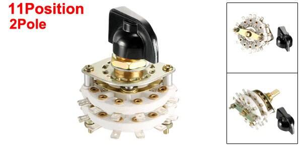 uxcell 1/4pcs Rotary Switch Selector 2 Pole 3/4/5/6/8/9/10/11 Position Selectable 1-2 Deck Band Channel Easily Turned: 2P11T K7-1