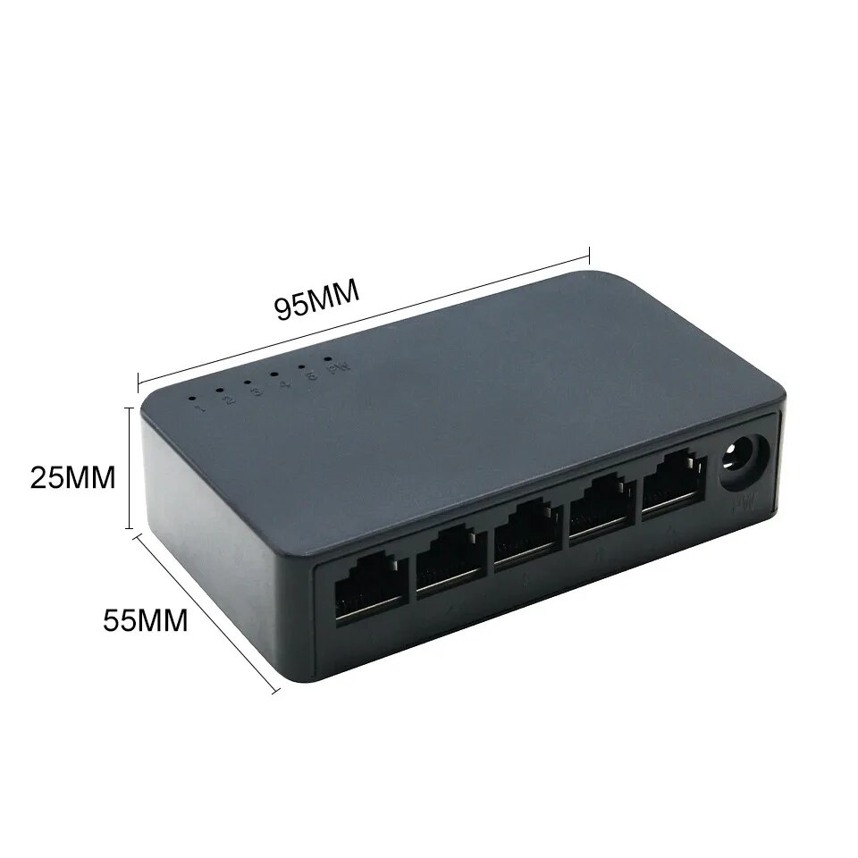 Switch Gigabit KuWFi a 5 porte Switch Ethernet veloce da 1000 Mbps Switch hub Ethernet porta LAN WAN per telecamera IP per monitor domestico