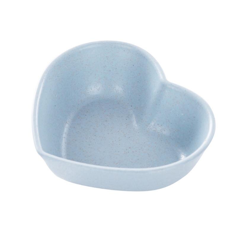 Bols d'assaisonnement à paille de blé | Multifonctionnels bols d'assaisonnement à diverses formes, vinaigre assaisonnement assiette à sel solide, outils de cuisine: Heart - Blue