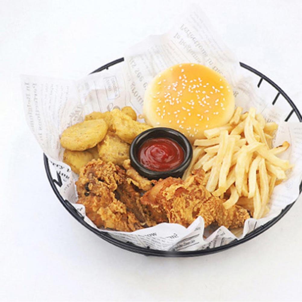 Mini French Fries Basket Food Bucket Snack Potato Chips Barrel Container Stainless Steel Mini Frying Basket Strainer Tableware