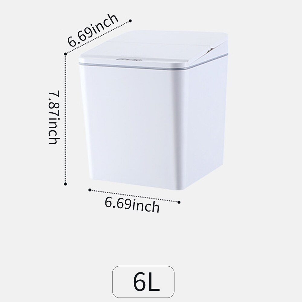 USB Rechargeable Waste Bins Rubbish Automatic Touchless Smart Intelligent Induction Motion Sensor Home Kitchen Bath Trash Cans: 6L white / USB Rechargeable