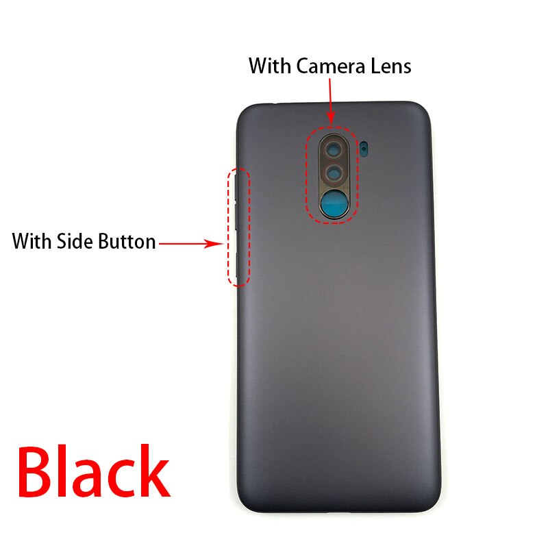 For Xiaomi POCOPHONE F1 Back Cover Battery Door Housing Case with side buttons Repair Parts