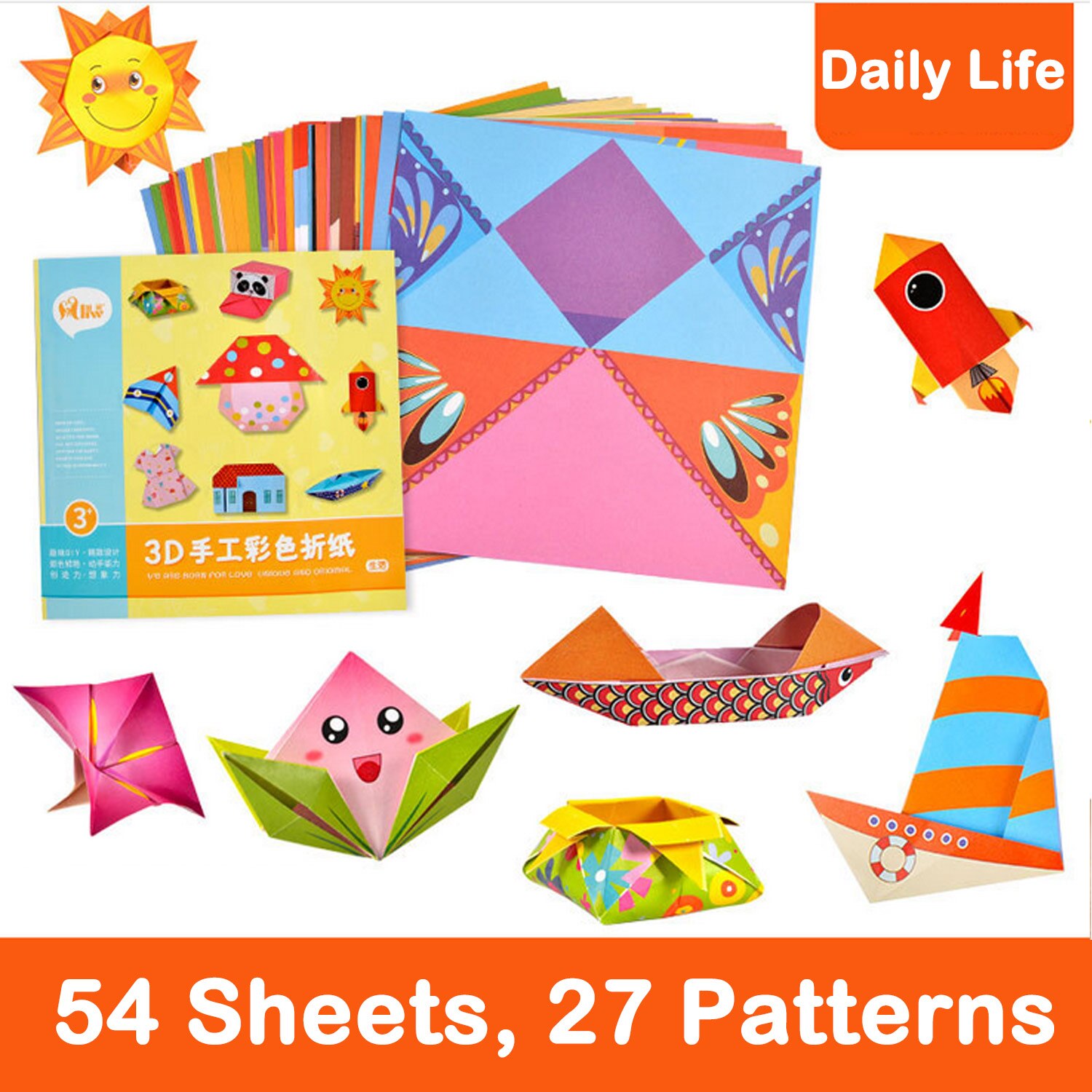 152 Sheets 3D Kids Origami Cartoon Animal Book Folding Paper for Children DIY Crafts Paper Art Projects Early Educational Toys