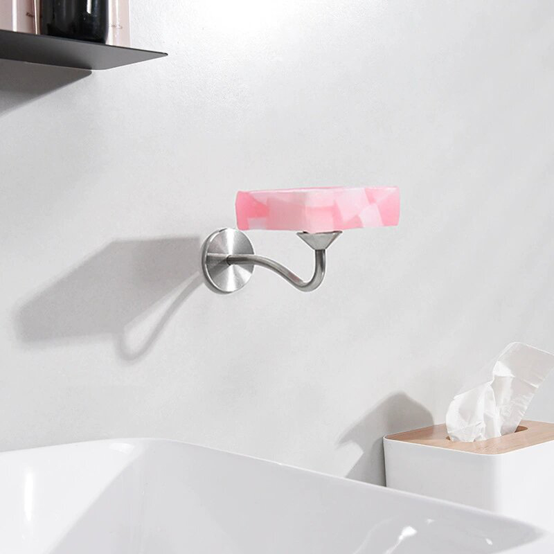 1 st badrumstvålhållare spikfri väggmonterad rostfri stål magnetisk tvålhållare tvålkopp kök badrum rostfritt: Default Title