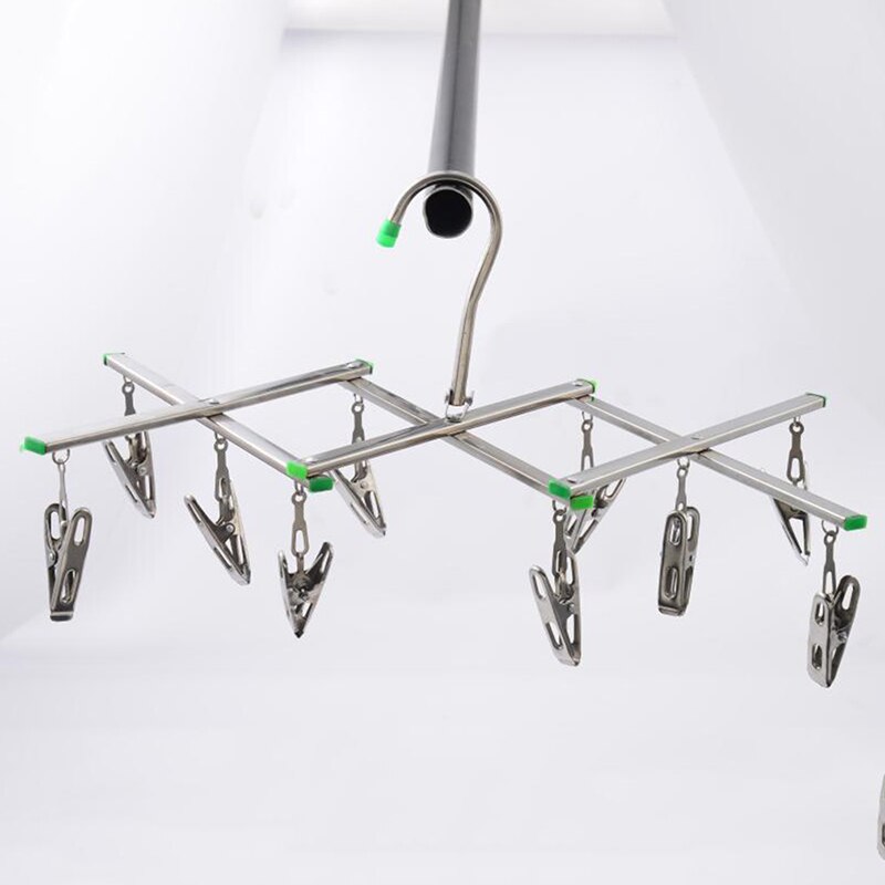 Hahiyo Stainless Steel Clothespins - 7 Pack, 2.2 Inch, Strong Grip & Windproof For Laundry, Socks, Towels - No Pinch Marks, Silver