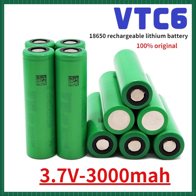 Vtc 6 3,7 v 3000 mah 충전식 리튬 이온 배터리 18650 소니  us18650 vtc 6 30a 장난등 도구