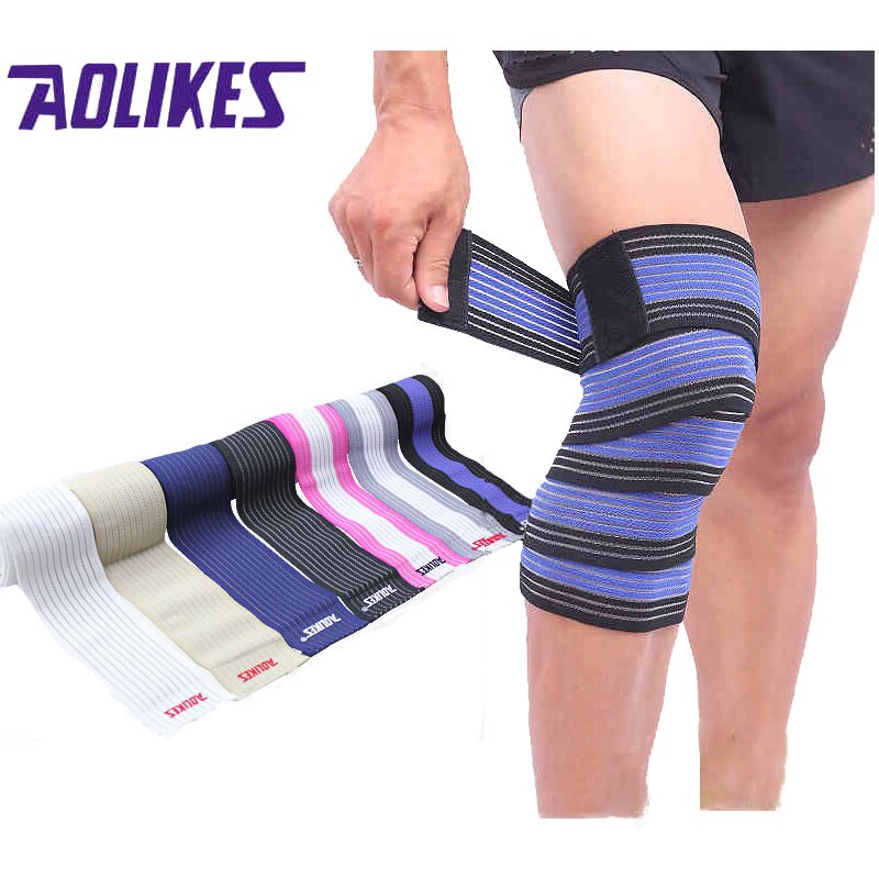 Aolikes 1 st bandagem elastisk knäskydd sporttejp kinesiologiskt elastiskt band joelheira vendas deporte a -1516