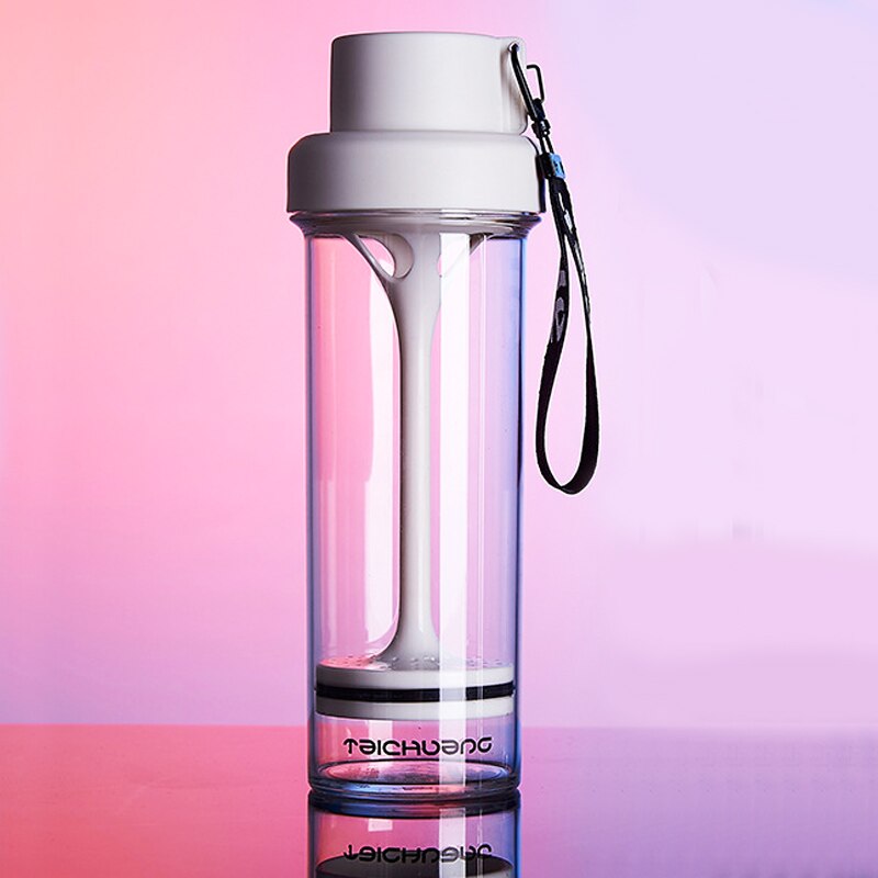 Nouveauté 4 couleur Streamer verre plastique 400ML longue crépine jus de citron TRITAN bouteille d'eau eau thé séparation tasse
