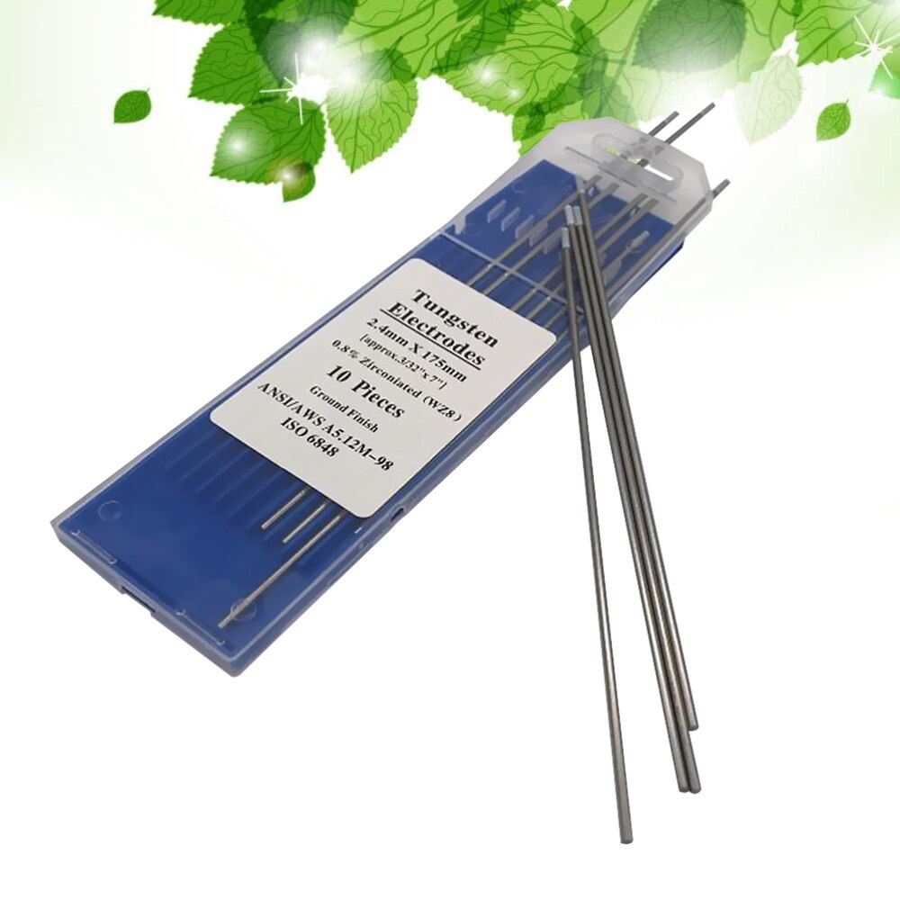 10 uds/1 bolsa TIG electrodos de tungsteno de soldadura 0.8% zirconiado WZ8 electrodos de tungsteno varillas de soldadura (1,0 MM x 150MM): Silver 5