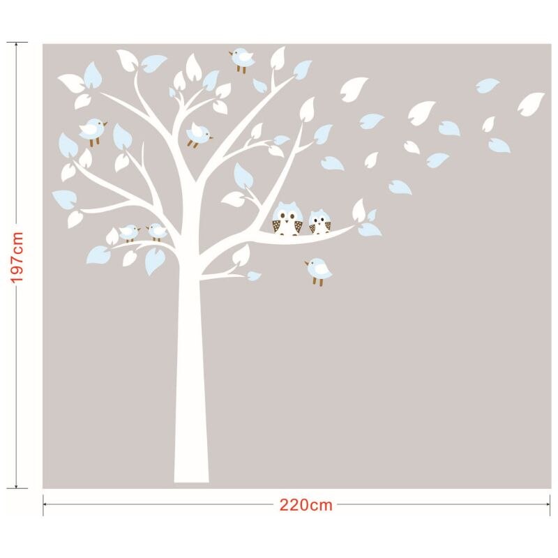Cartoon dier uil boomtak verwijderbare muursticker voor kinderkamer jongens meisjes kinderkamer thuis