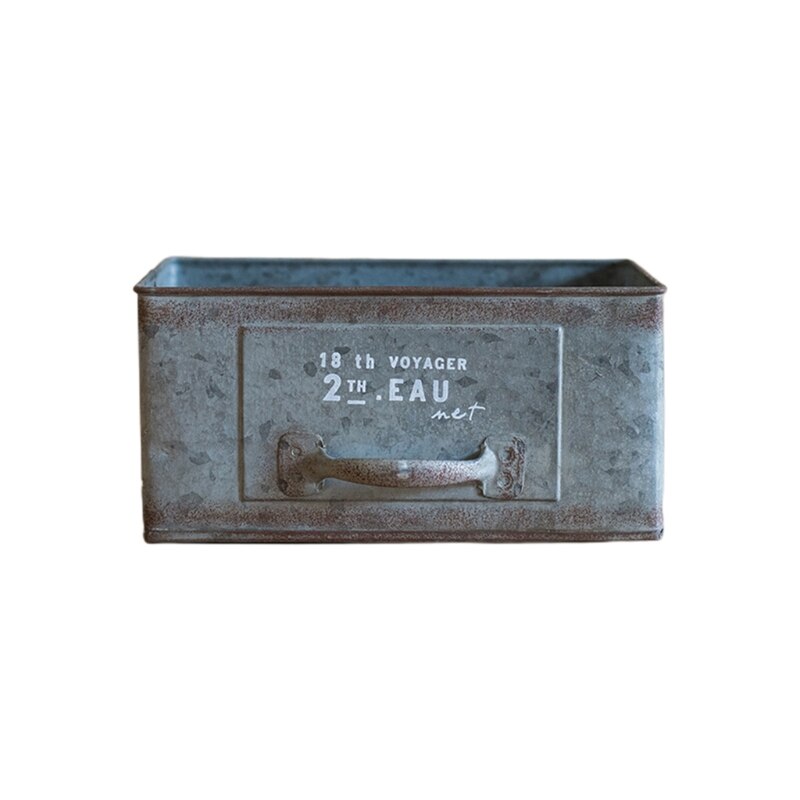 Rectangular Succulent Plant Flower Pot Garden Retro Iron Planter Container Courtyard Balcony Decor: S